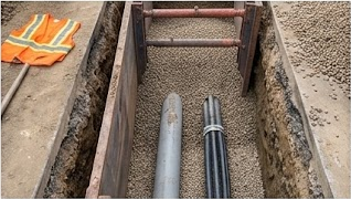 Gravel and chips for utility lines