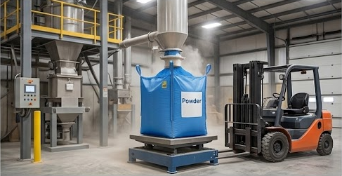 Ground mineral powder in bulk bags